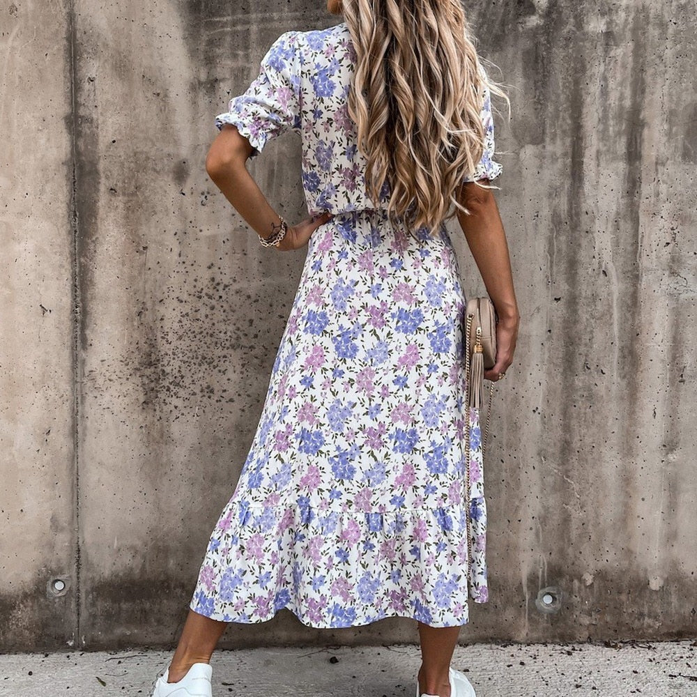 Haven - Elegant cotton dress with pattern