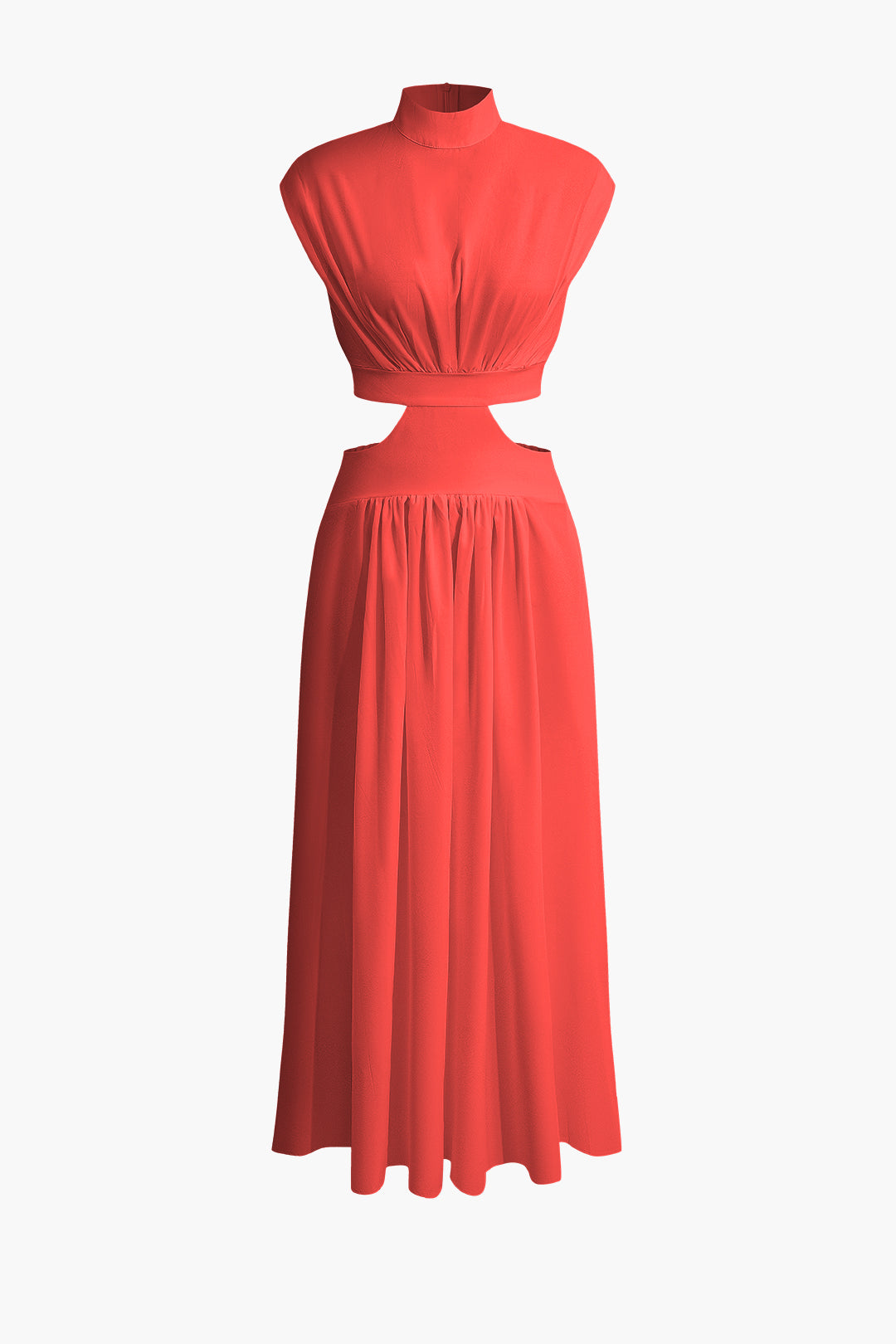 Alondra - Pleated maxi dress with boat neck and cutout