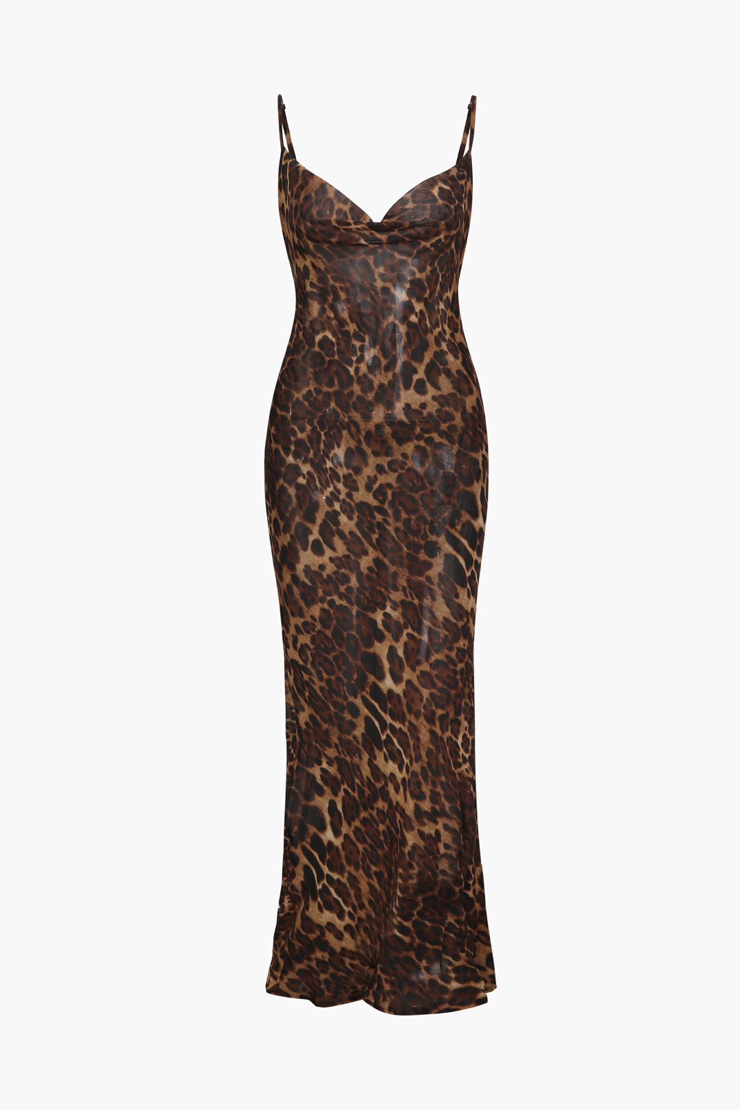 Betina - Maxi dress draped with leopard print