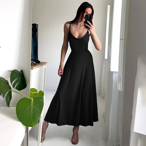 Iliana - Tailored maxi dress with thin straps