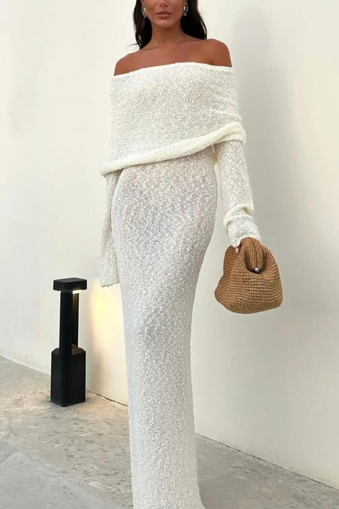 Hope - Off Shoulder Knitted Maxi Dress