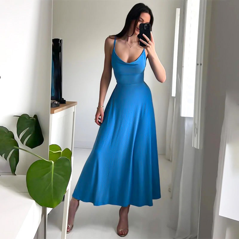 Iliana - Tailored maxi dress with thin straps