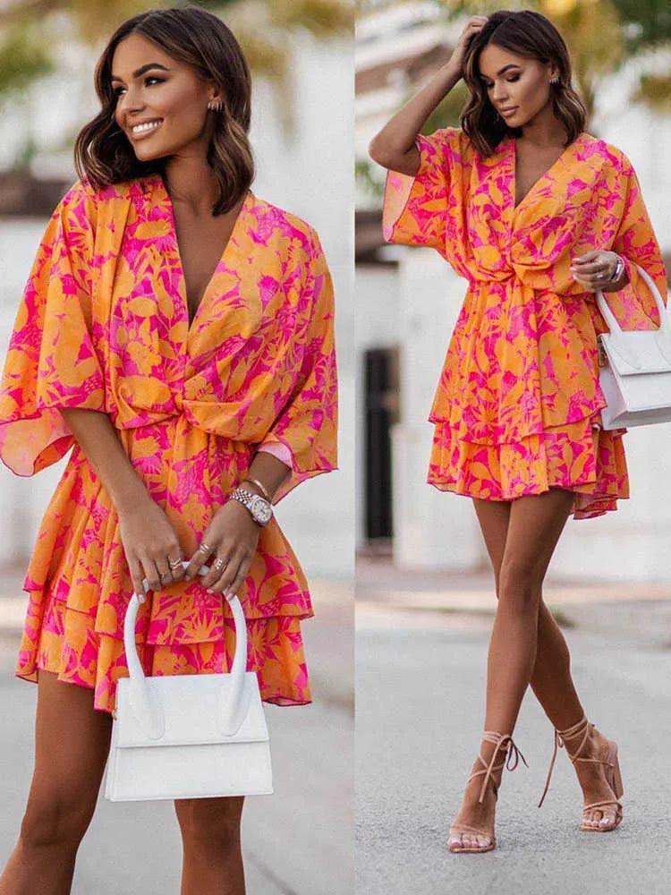 Bridgette - V-neck Short sleeves Mini summer dress