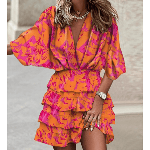 Bridgette - V-neck Short sleeves Mini summer dress