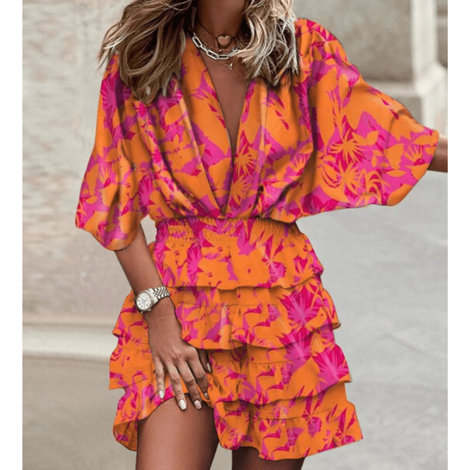 Bridgette - V-neck Short sleeves Mini summer dress