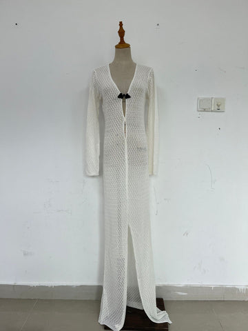 Heidi - Sheer Knit Cardigan Maxi Beach Dress