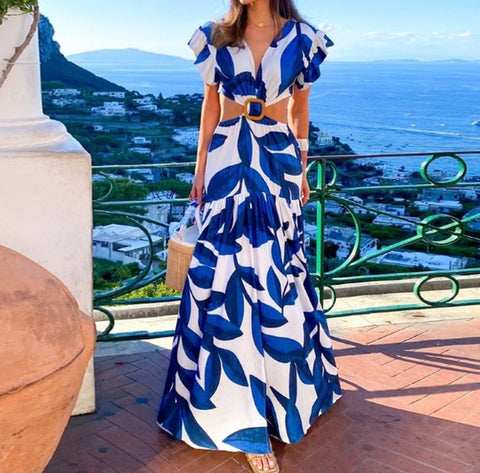 Bridget - Neckline butterfly maxi dress